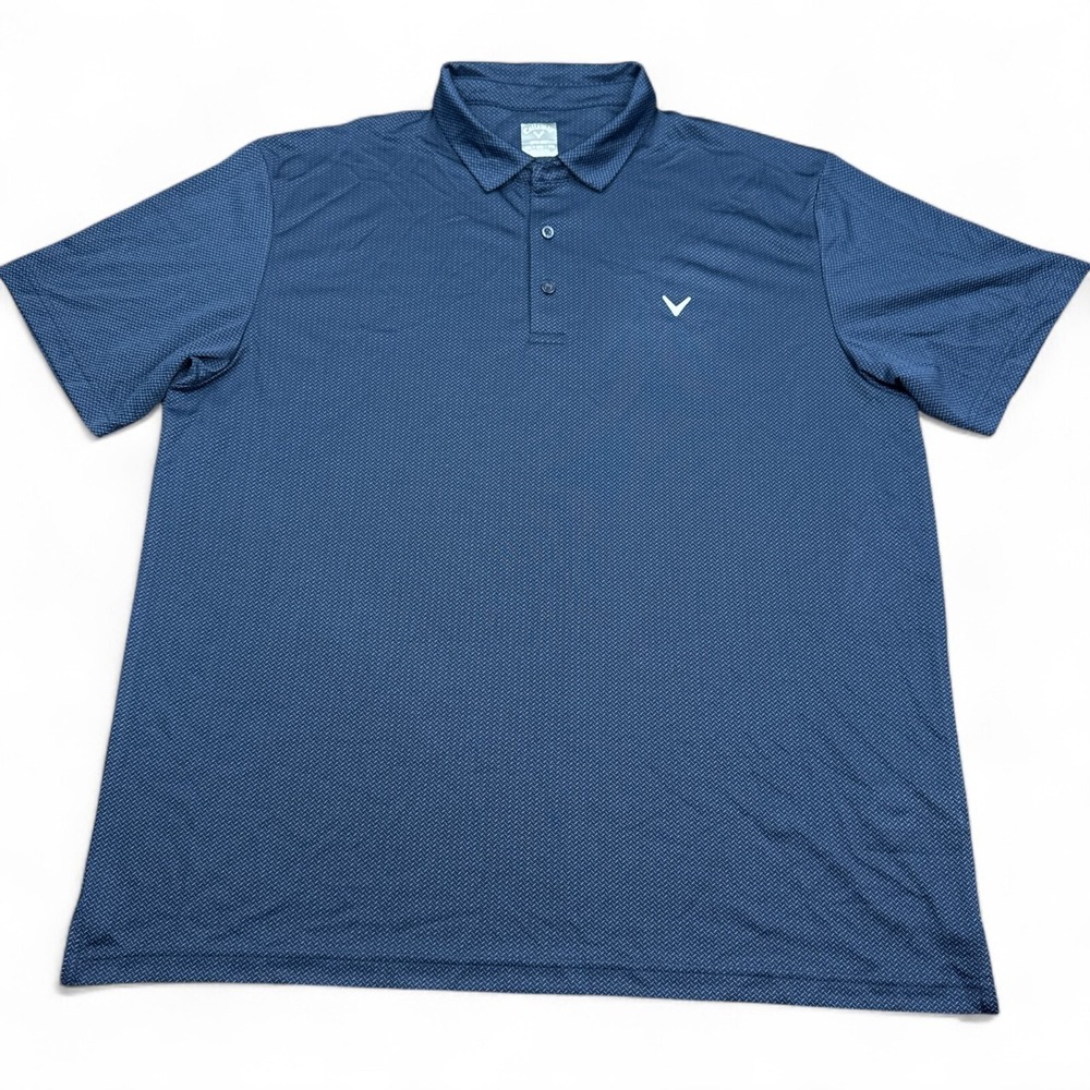 Callaway Golf Polo Shirt Mens Size 2XL XXL‎ Navy Blue Embroidered Logo Casual